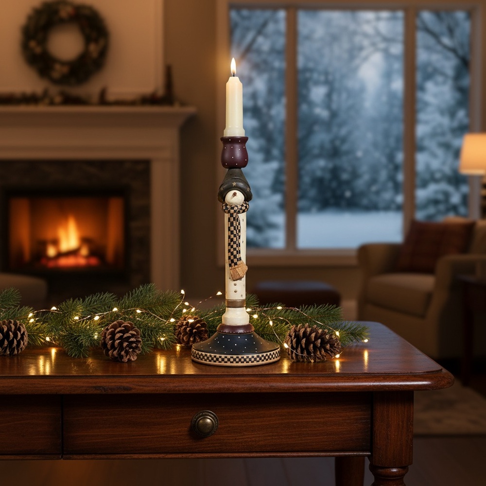 Willie Raye Snowman Candle Holder